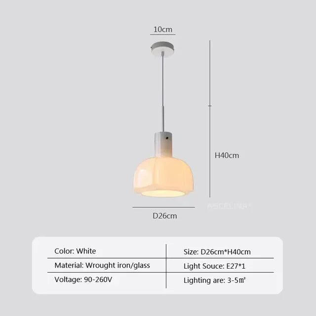 FloeLumen Adjustable Nordic Pendant Lamp In Glass Metal