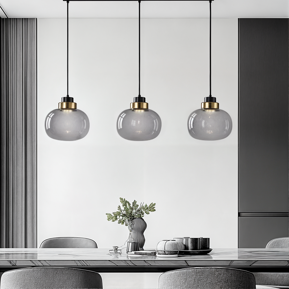 Luma Glas-Pendelleuchte mit nordischem Retro-Glühen