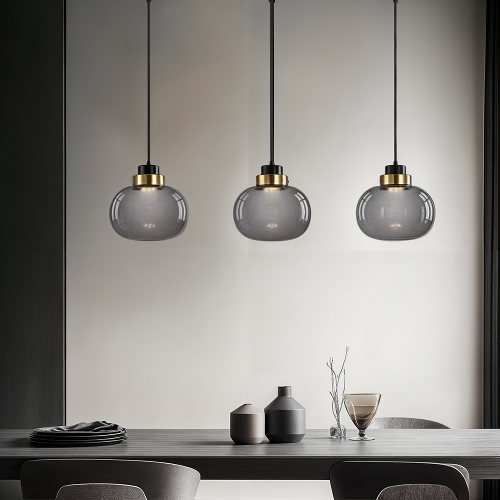 Luma Glas-Pendelleuchte mit nordischem Retro-Glühen