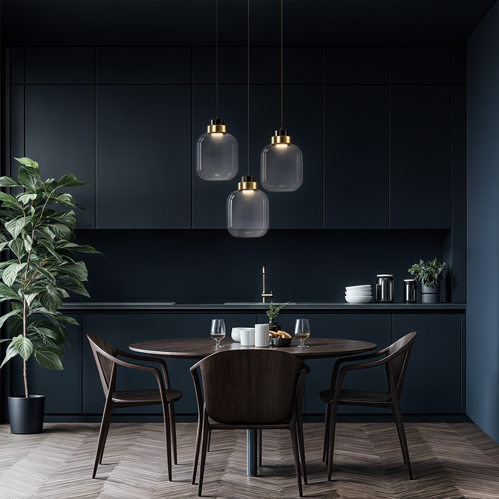Luma Glas-Pendelleuchte mit nordischem Retro-Glühen