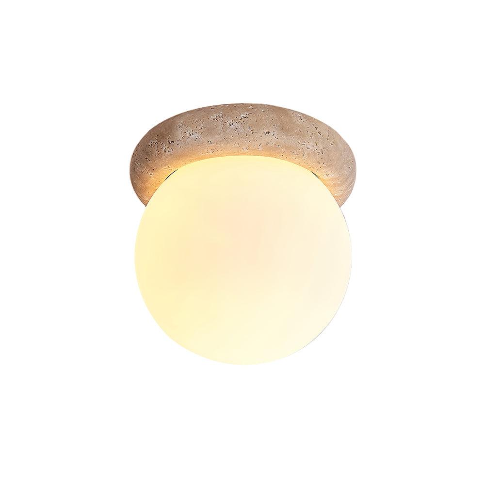 TerraLume LED Ceiling Fixture In Travertine For Compact Rooms