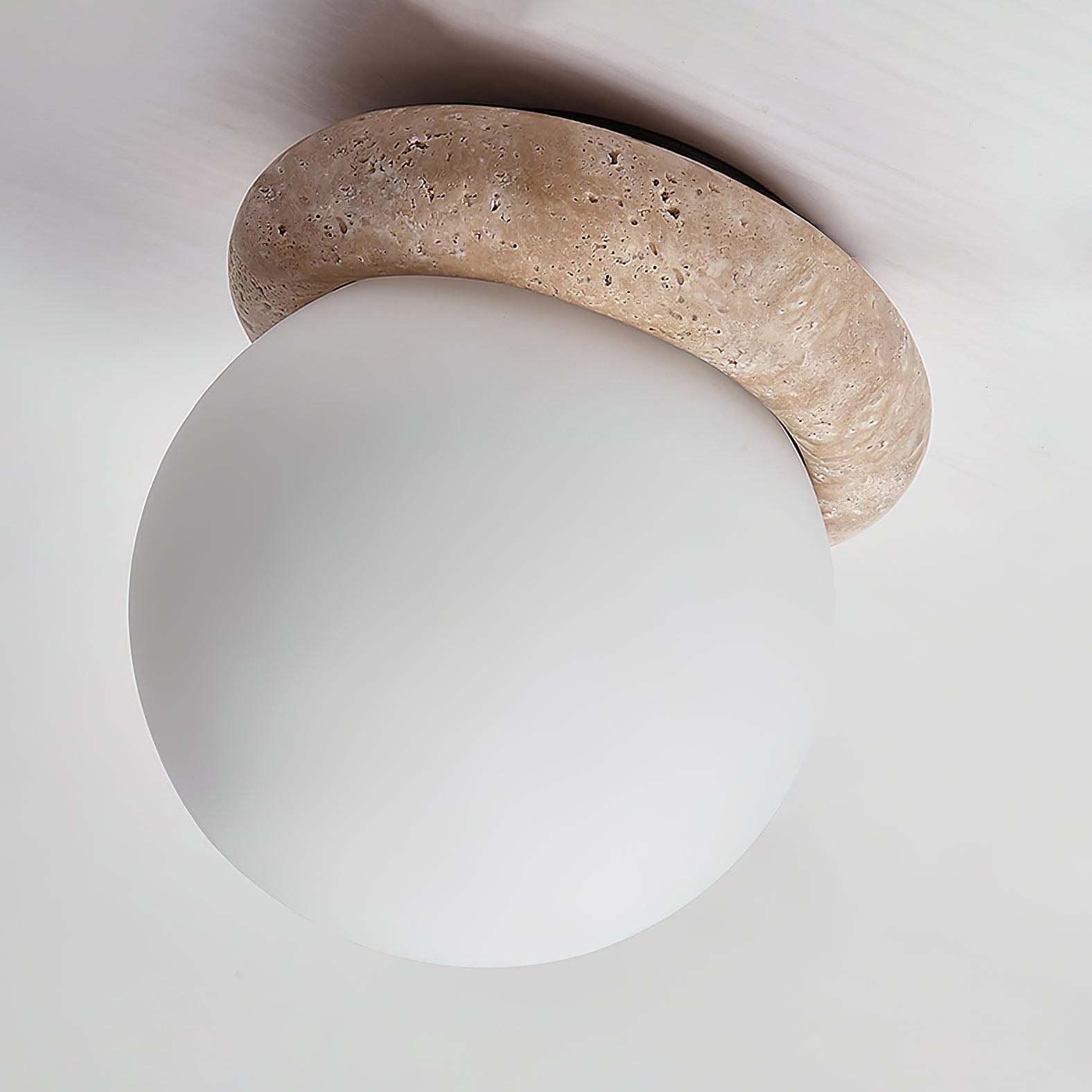 TerraLume LED Ceiling Fixture In Travertine For Compact Rooms