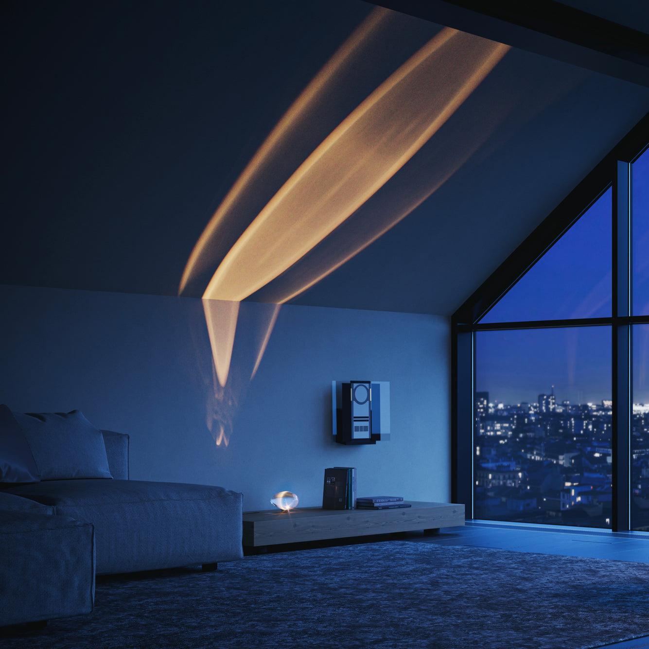 Lume Glasglobus Tischlampe mit Metallbasis für warmes Ambiente