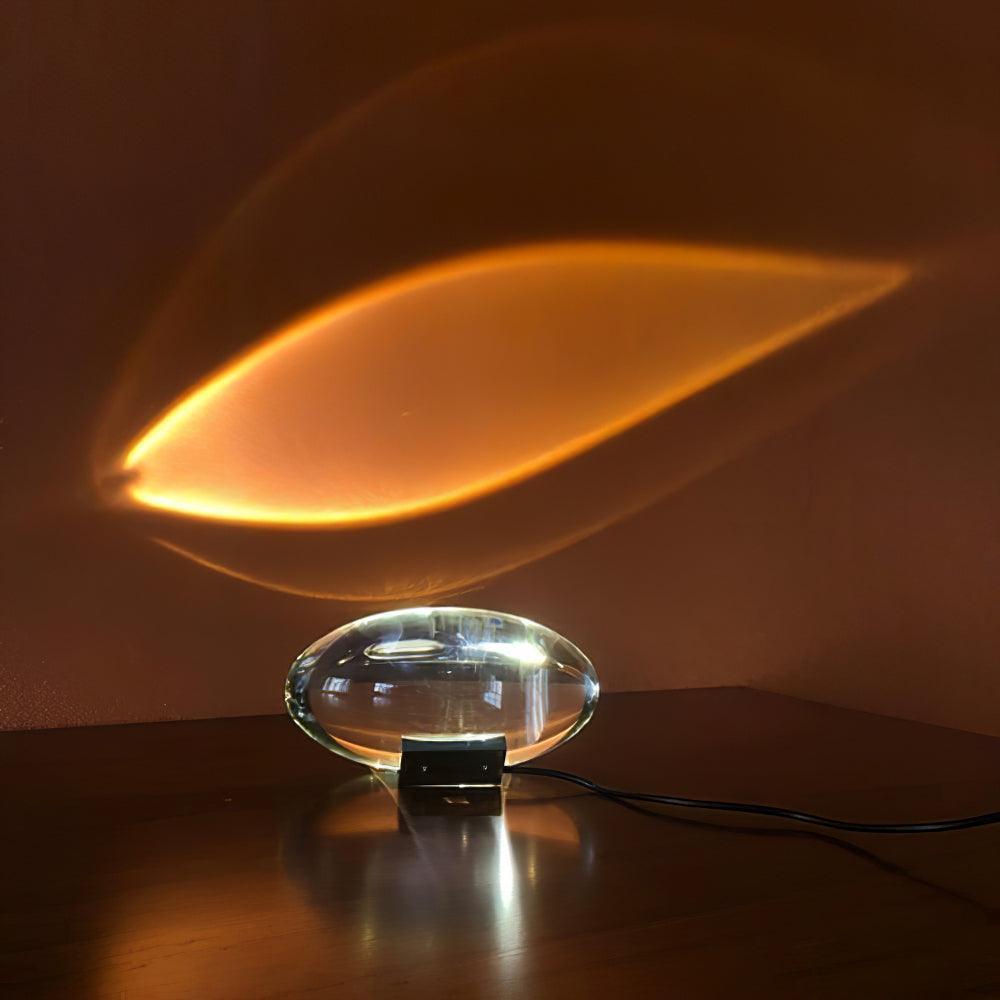 Lume Glasglobus Tischlampe mit Metallbasis für warmes Ambiente