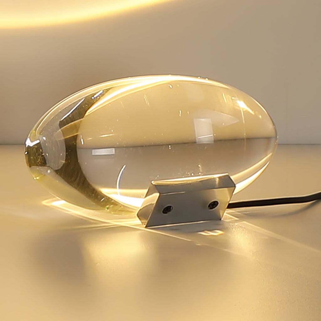 Lume Glasglobus Tischlampe mit Metallbasis für warmes Ambiente