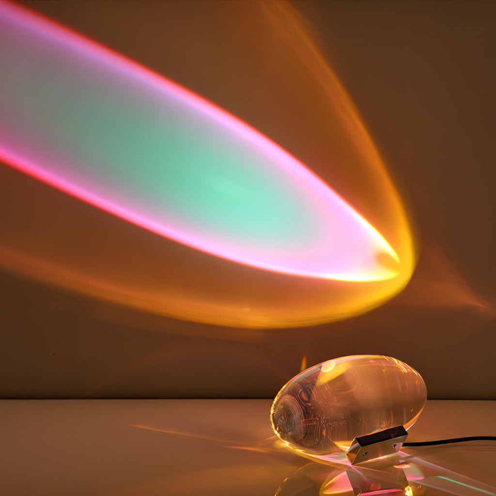 Lume Glasglobus Tischlampe mit Metallbasis für warmes Ambiente