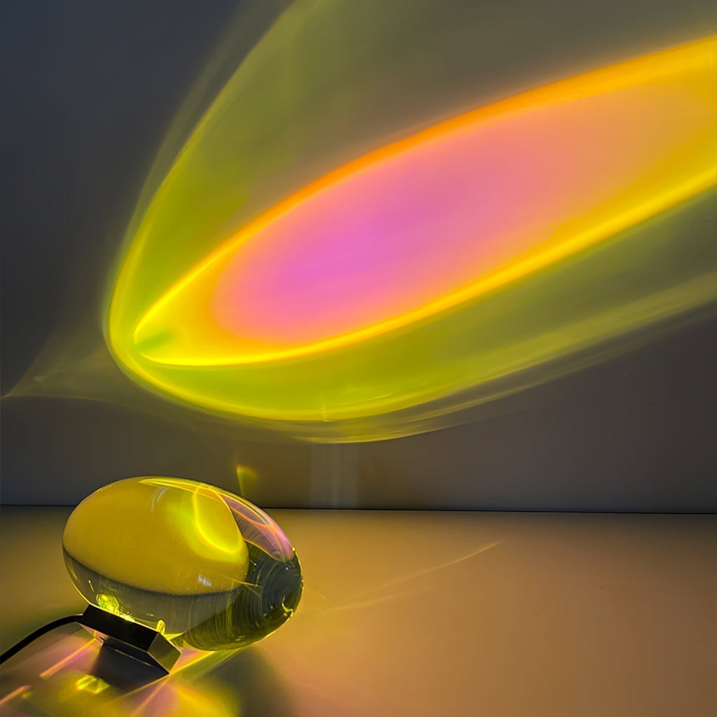 Lume Glasglobus Tischlampe mit Metallbasis für warmes Ambiente