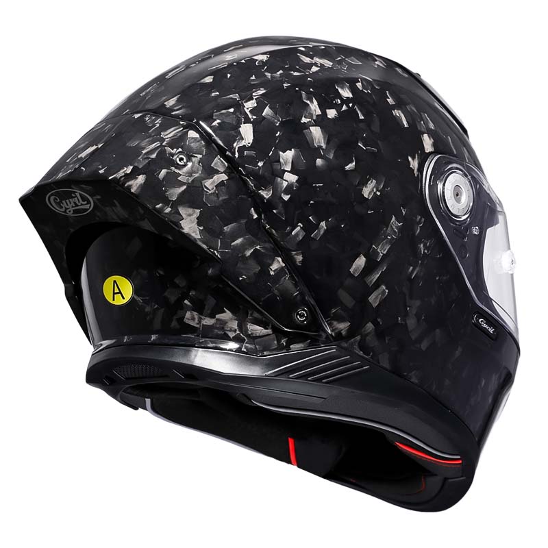 Leichter AH018-Motorradhelm aus Kohlefaser mit Vollvisier, DOT/ECE-zugelassen