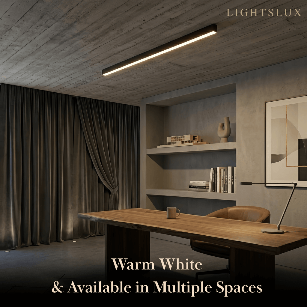 Minimalist Linear LED Ceiling Light – Black for Living Room - Flindria
