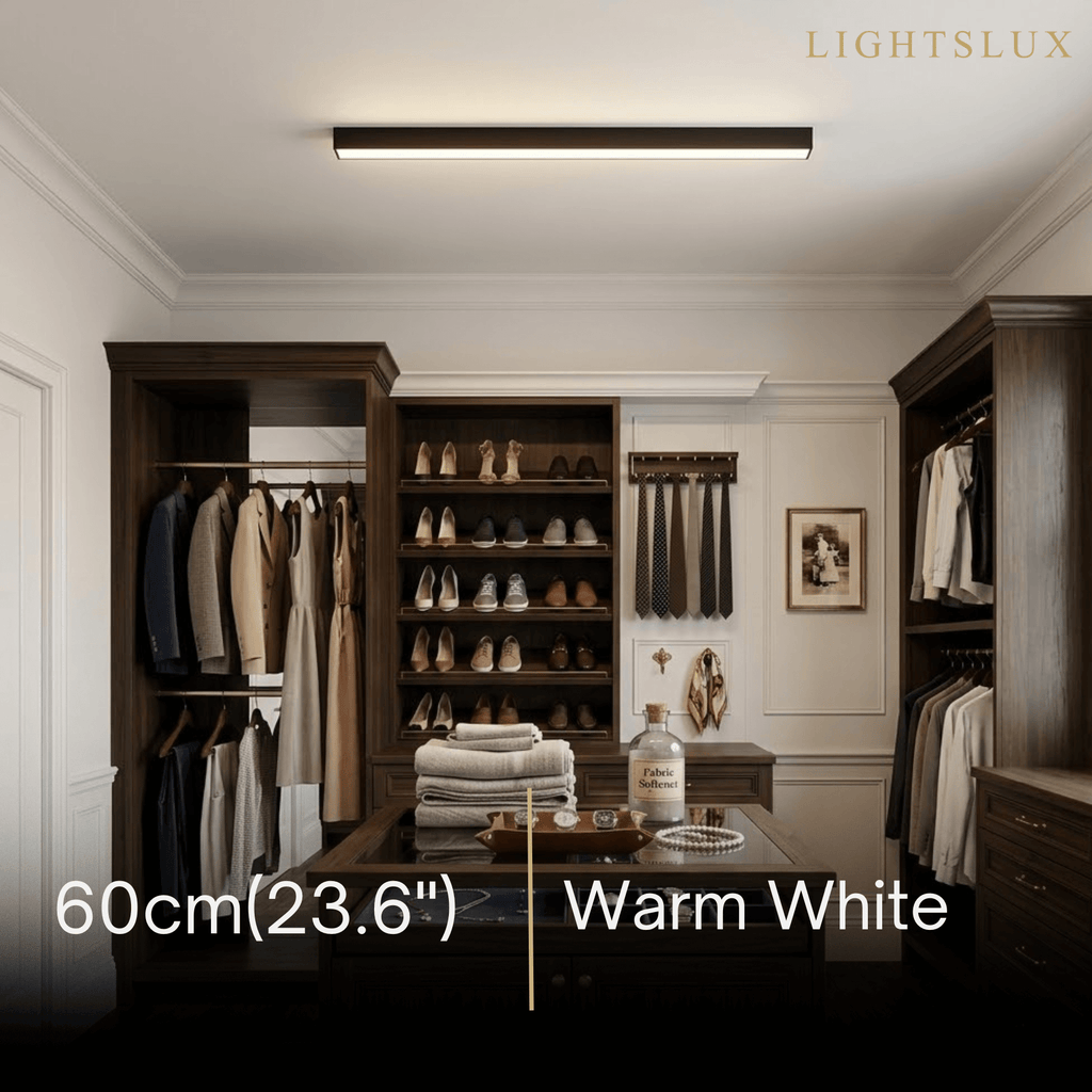 Minimalist Linear LED Ceiling Light – Black for Living Room - Flindria