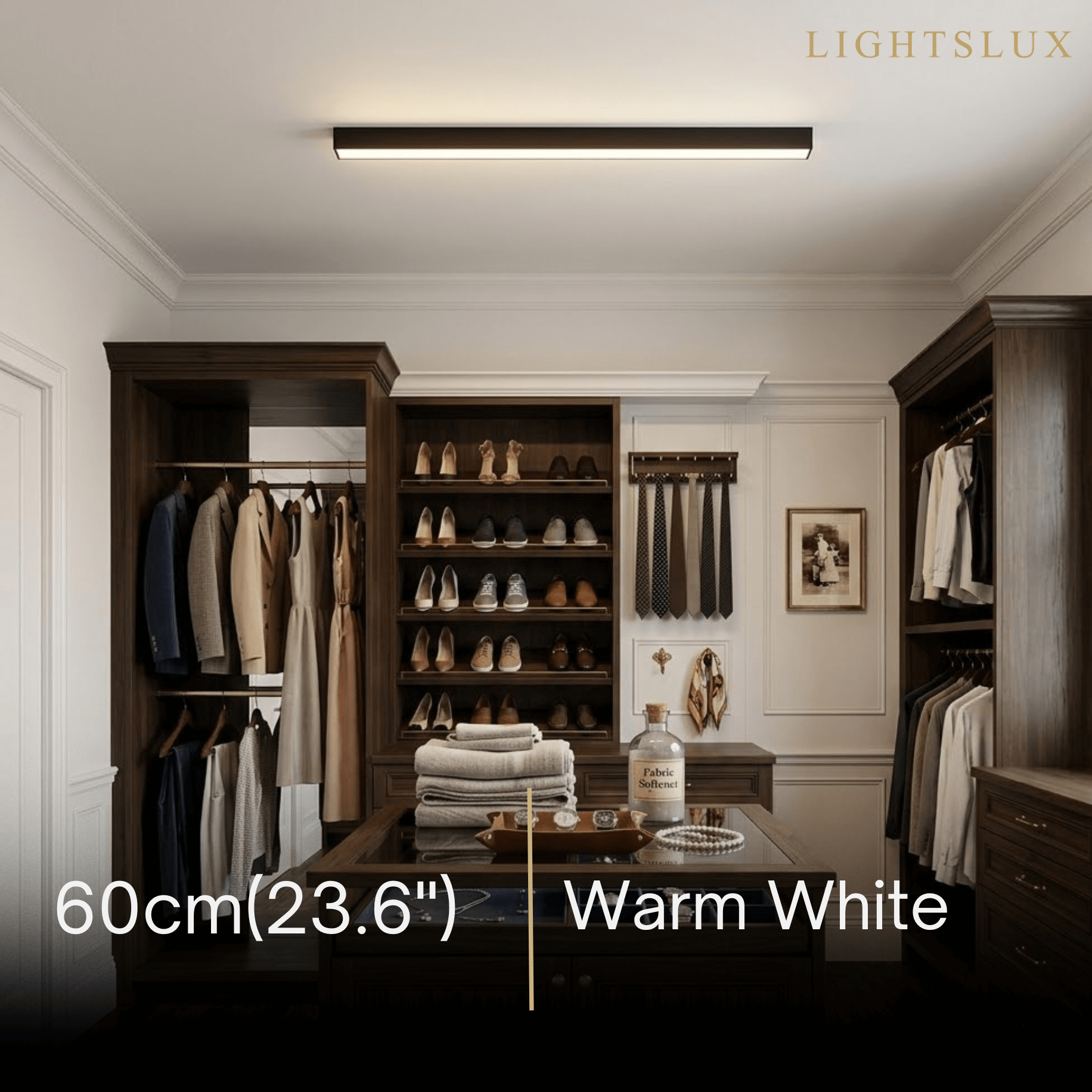 Minimalist Linear LED Ceiling Light – Black for Living Room - Flindria