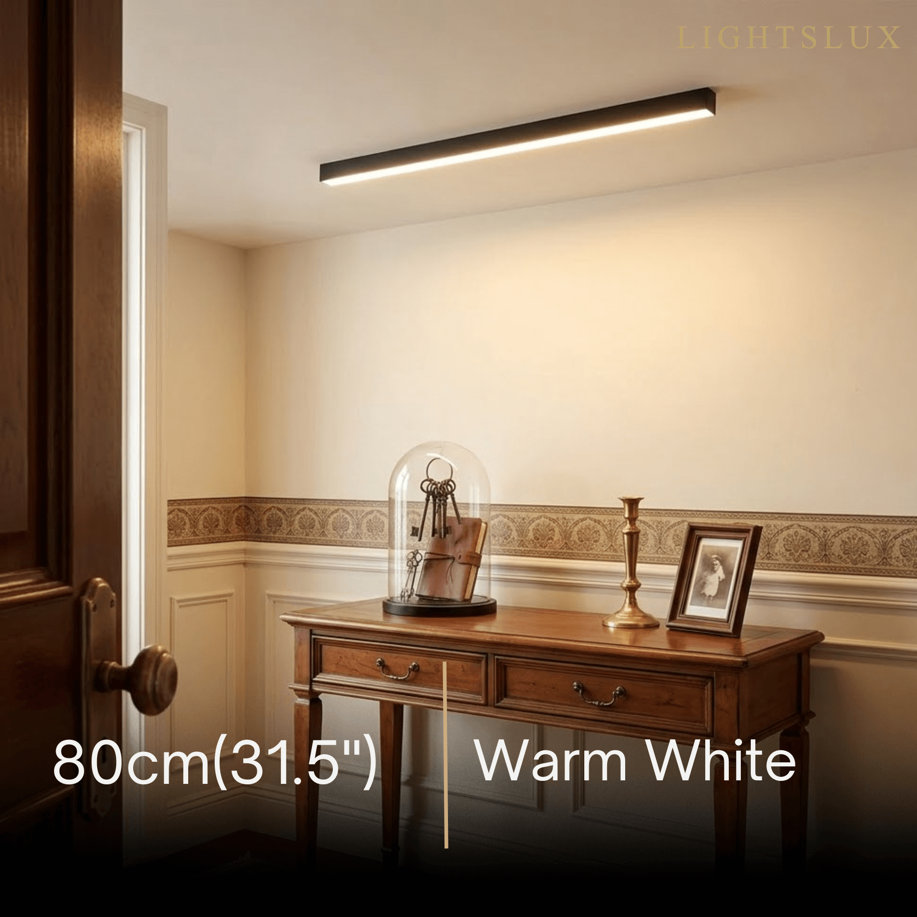 Minimalist Linear LED Ceiling Light – Black for Living Room - Flindria