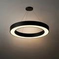 Modern Ring Pendant Light - Black Acrylic for Dining Room - Flindria