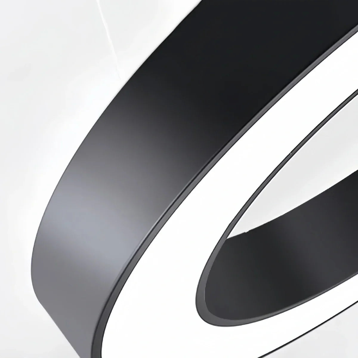 Modern Ring Pendant Light - Black Acrylic for Dining Room - Flindria