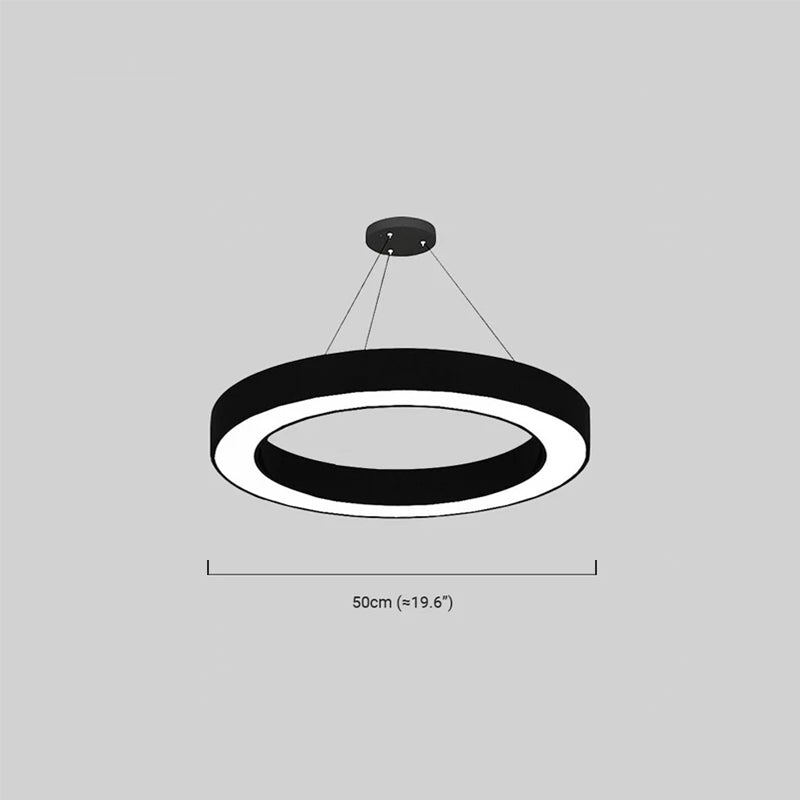 Modern Ring Pendant Light - Black Acrylic for Dining Room - Flindria