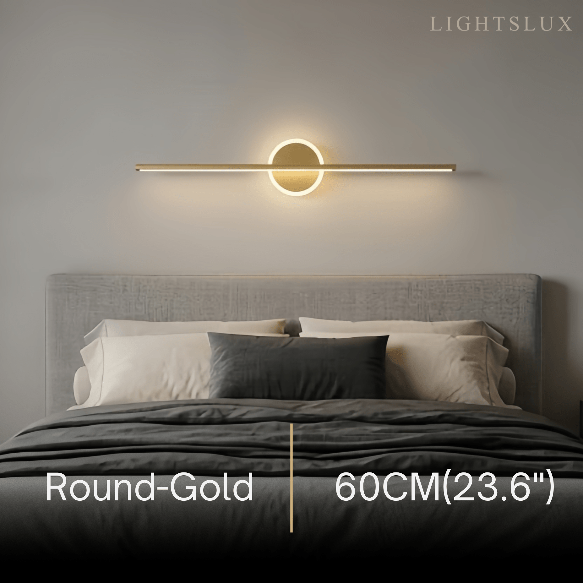 Minimalistische lineaire make-uplamp zwart/goud metaal voor badkamer/slaapkamer - Flindria