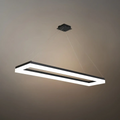 Modern Rectangular Pendant Light - Black Metal/Acrylic for Dining Room - Flindria