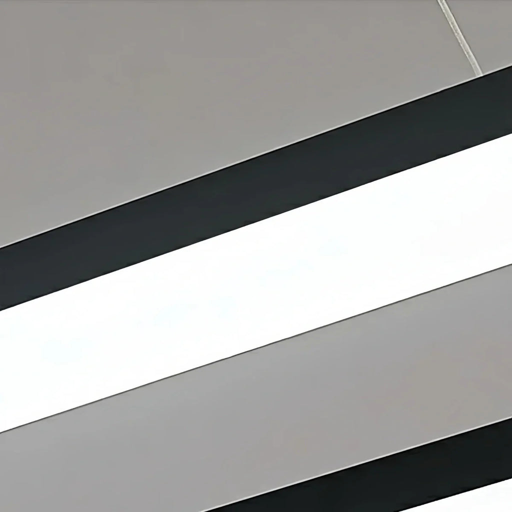 Modern Rectangular Pendant Light - Black Metal/Acrylic for Dining Room - Flindria