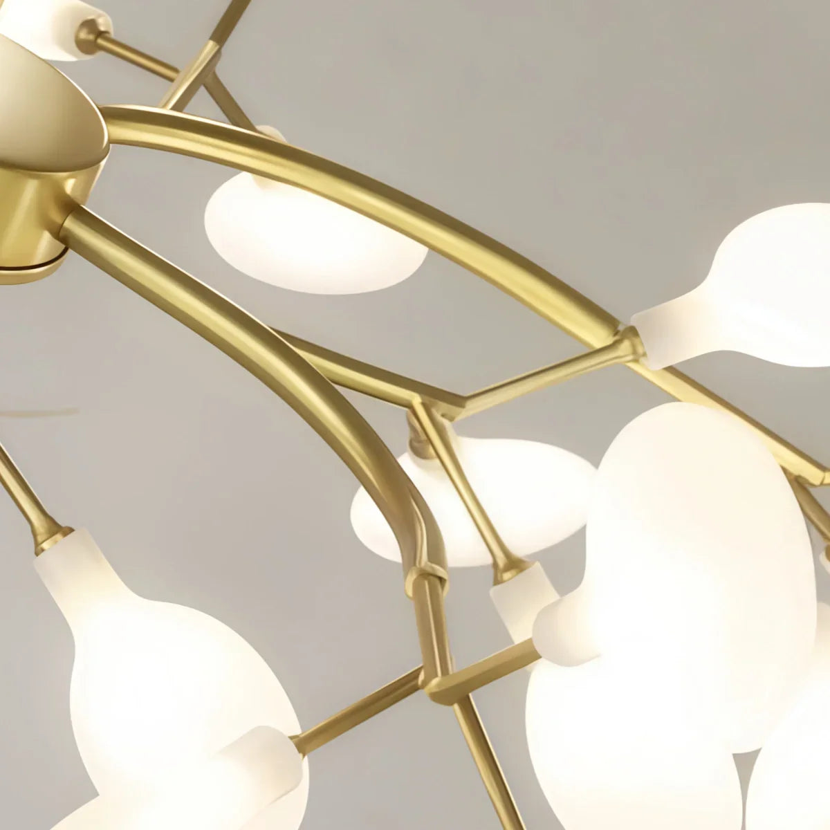 Art Deco Chandelier - Branch & Firefly Design in Black/Gold for Dining/Living Room - Flindria