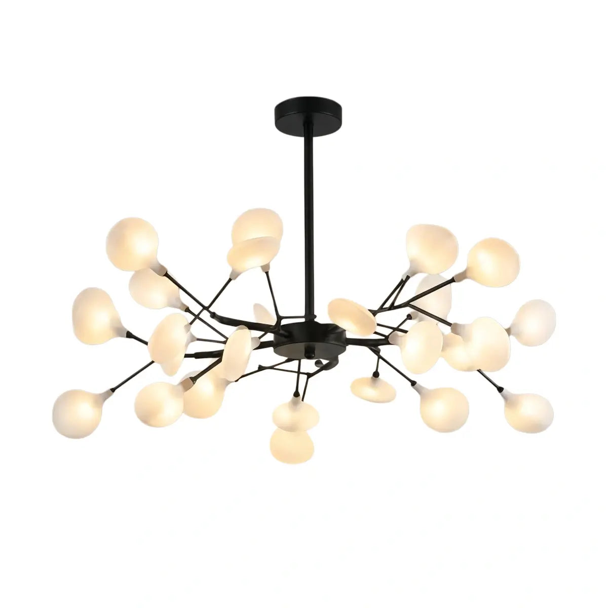 Art Deco Chandelier - Branch & Firefly Design in Black/Gold for Dining/Living Room - Flindria