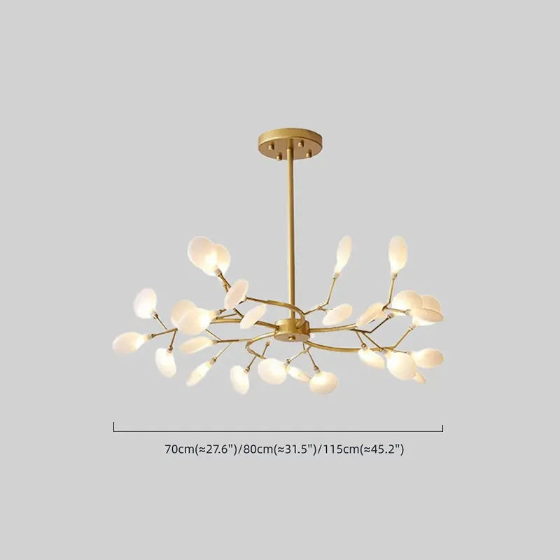 Art Deco Chandelier - Branch & Firefly Design in Black/Gold for Dining/Living Room - Flindria