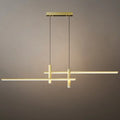 Modern Linear Pendant Light - Black/Gold Metal for Kitchen - Flindria