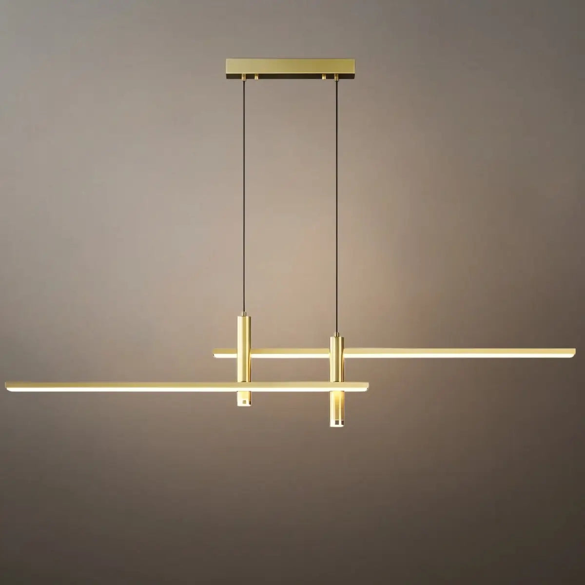 Modern Linear Pendant Light - Black/Gold Metal for Kitchen - Flindria