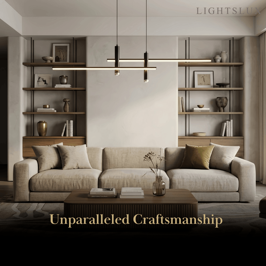 Modern Linear Pendant Light - Black/Gold Metal for Kitchen - Flindria