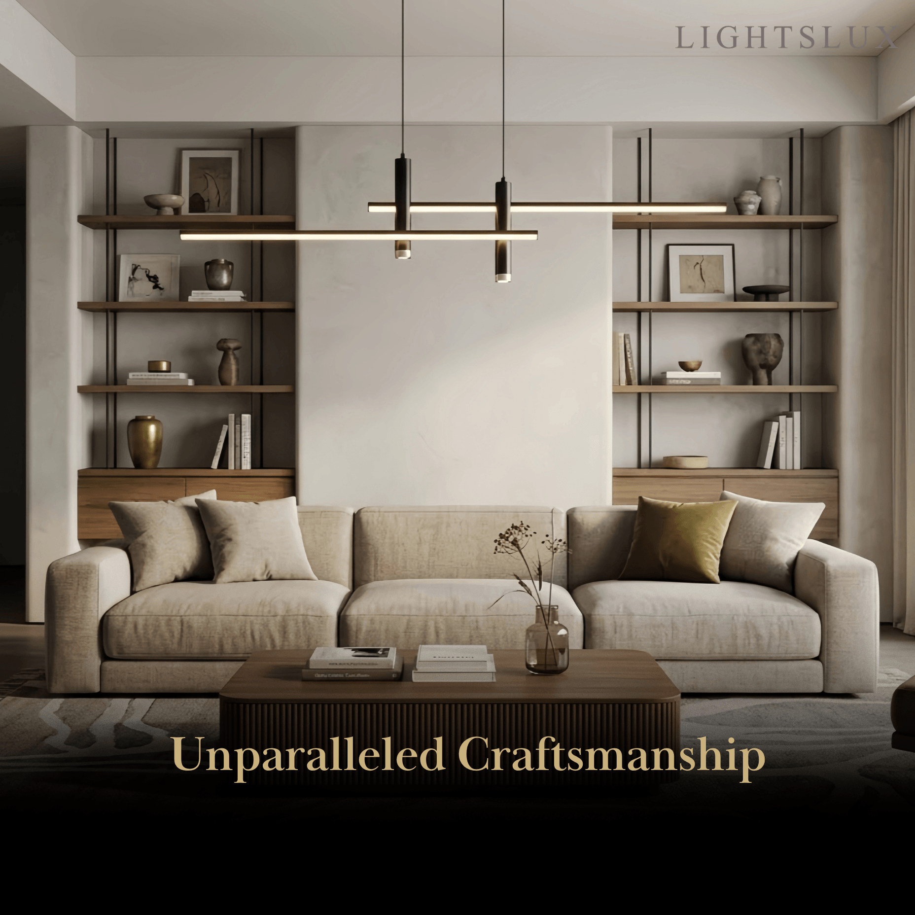 Modern Linear Pendant Light - Black/Gold Metal for Kitchen - Flindria