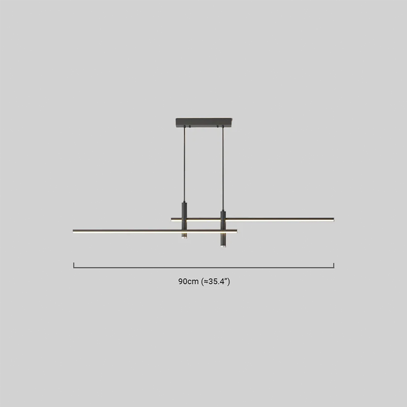 Modern Linear Pendant Light - Black/Gold Metal for Kitchen - Flindria