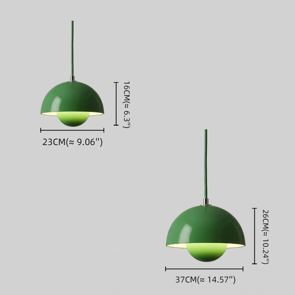 Art Deco Morandi Dome Pendant Light – Colorful Metal Lamp for Bedroom - Flindria