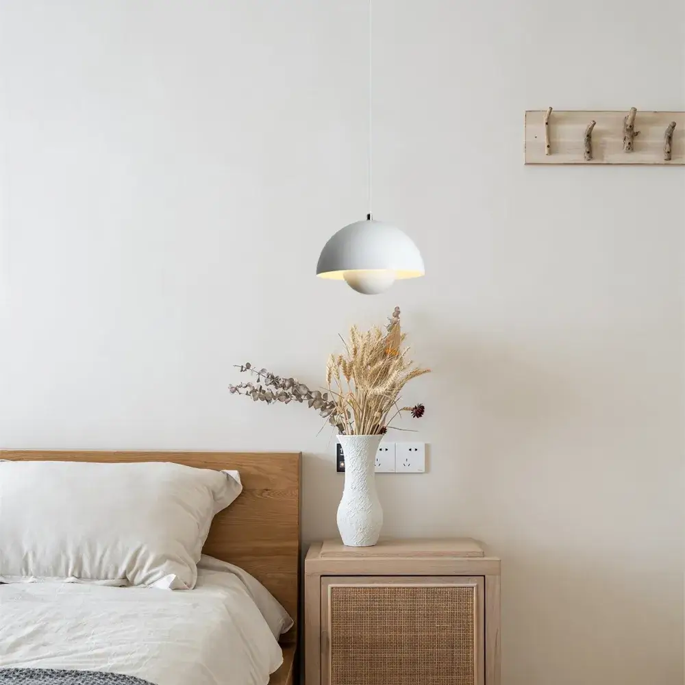 Art Deco Morandi Dome Pendant Light – Colorful Metal Lamp for Bedroom - Flindria