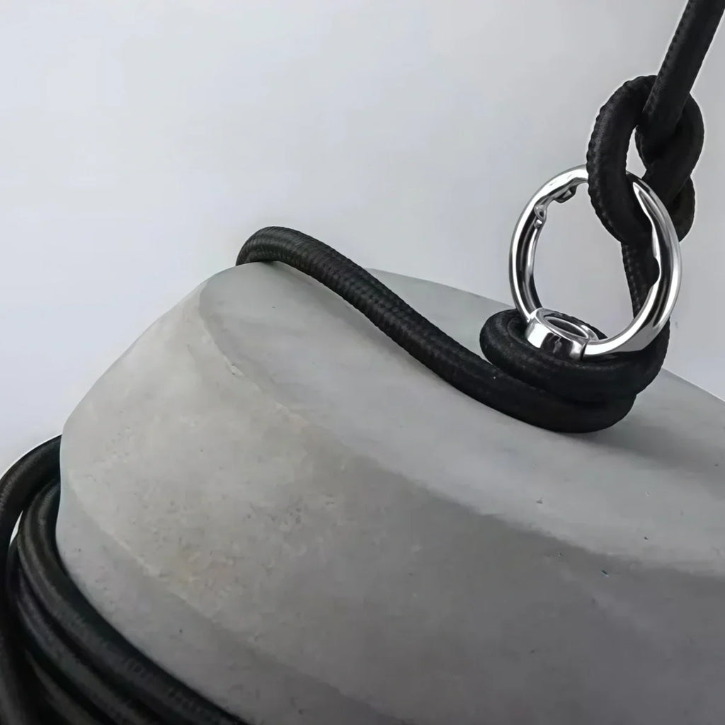 Industriële grijze cement hanglamp – tonvorm voor keukeneiland/eetkamer - Flindria