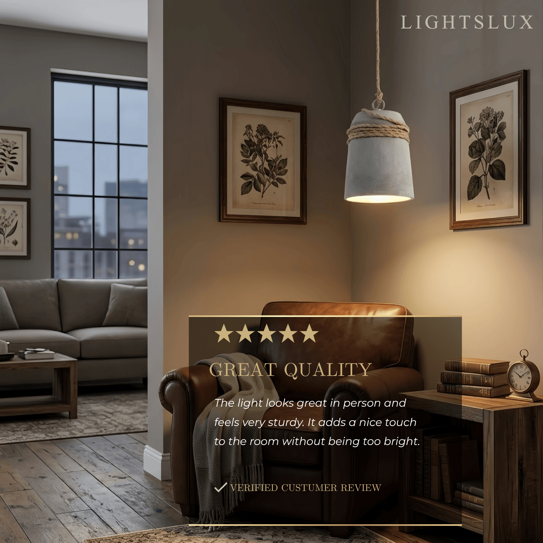 Industriële grijze cement hanglamp – tonvorm voor keukeneiland/eetkamer - Flindria