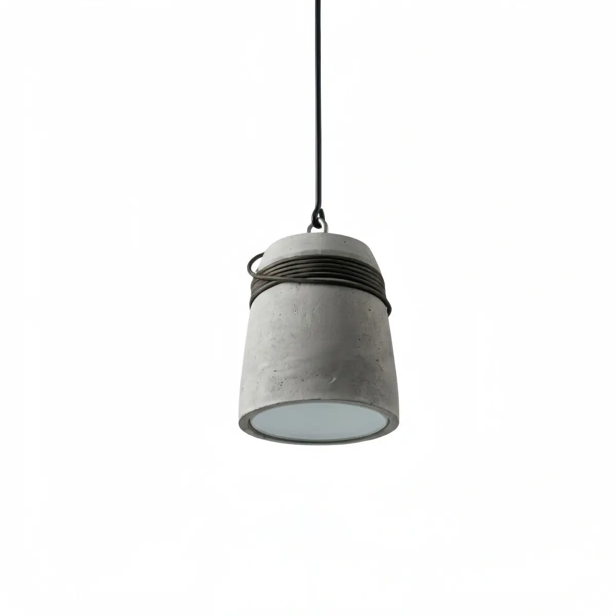 Industriële grijze cement hanglamp – tonvorm voor keukeneiland/eetkamer - Flindria