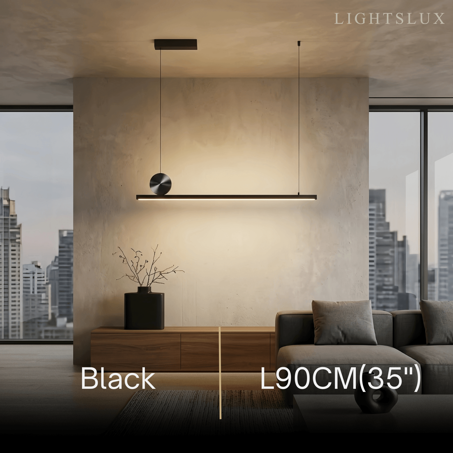 Modern Dimmable Pendant Light - Metal Linear for Living Room - Flindria