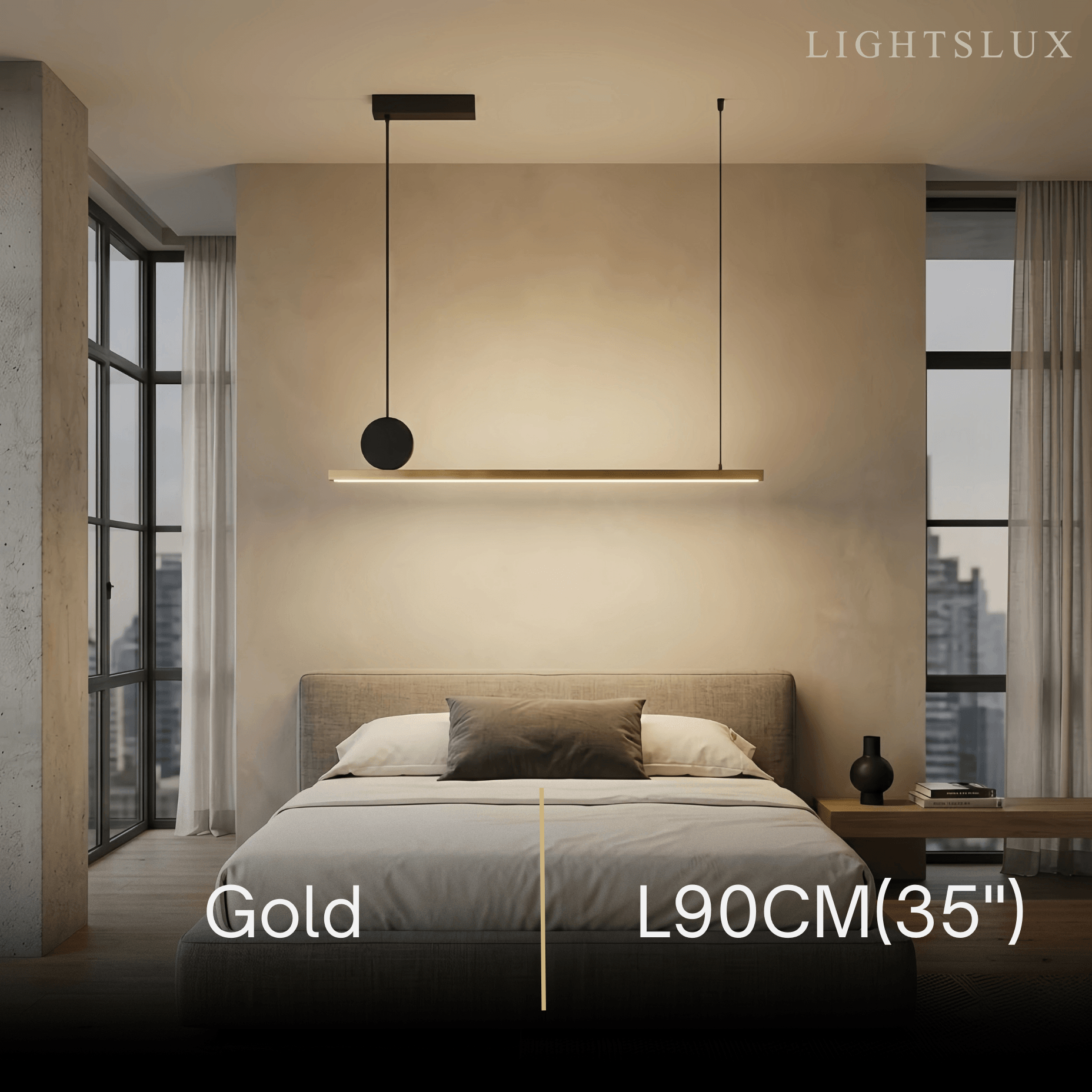 Modern Dimmable Pendant Light - Metal Linear for Living Room - Flindria