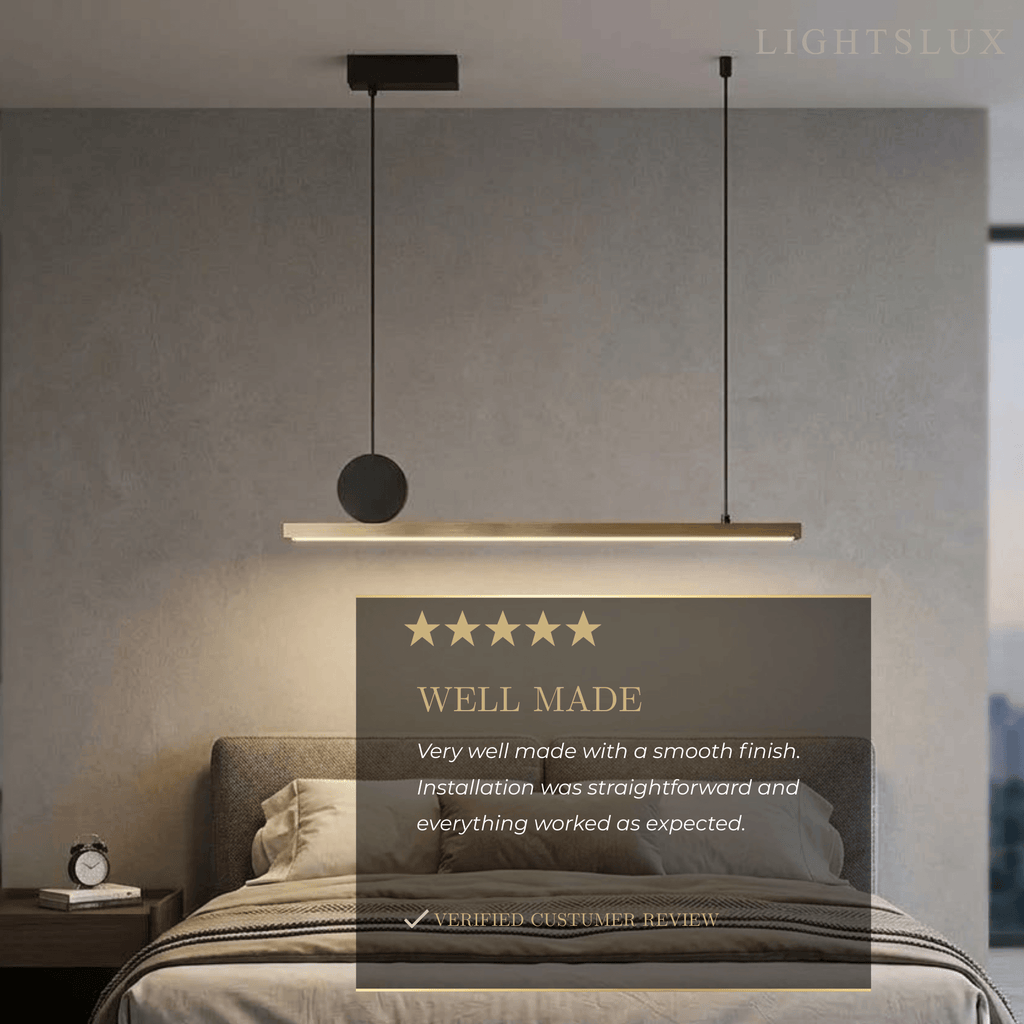 Modern Dimmable Pendant Light - Metal Linear for Living Room - Flindria