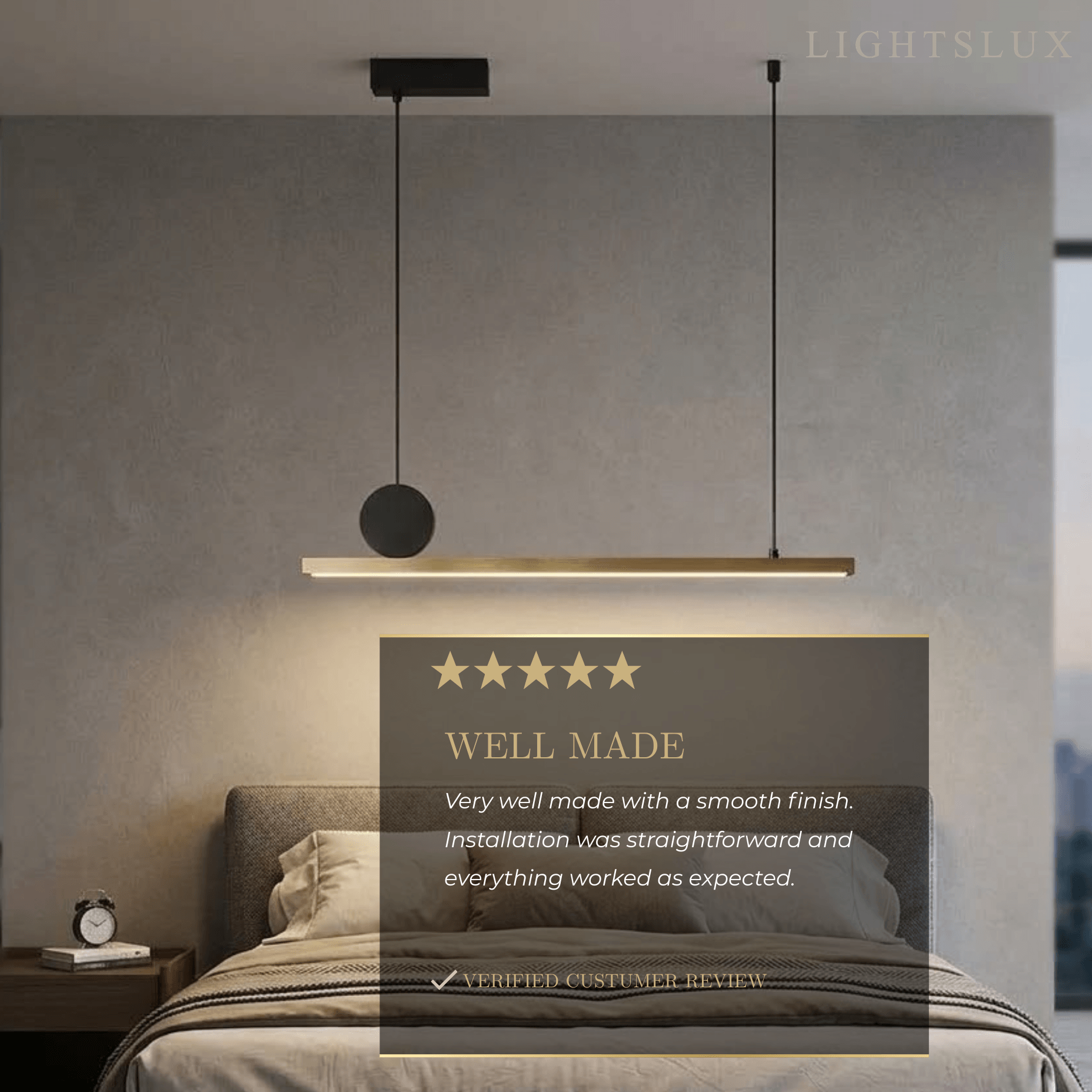 Modern Dimmable Pendant Light - Metal Linear for Living Room - Flindria