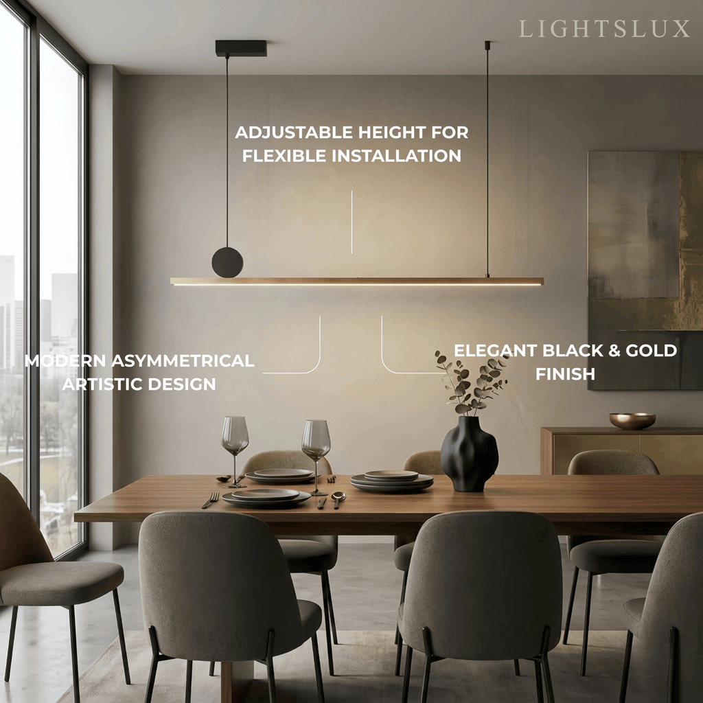 Modern Dimmable Pendant Light - Metal Linear for Living Room - Flindria