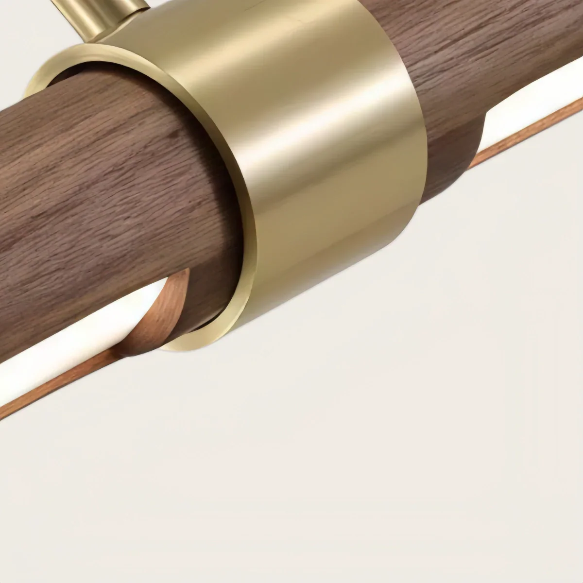 Modern Walnut Linear Pendant Light – Metal & Wood Fixture for Living Room - Flindria