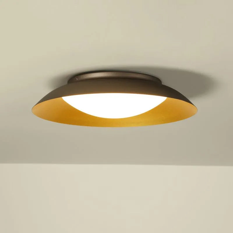 Nordic Dimmable Flush Mount Ceiling Light – Round Metal & Brass for Bedroom - Flindria