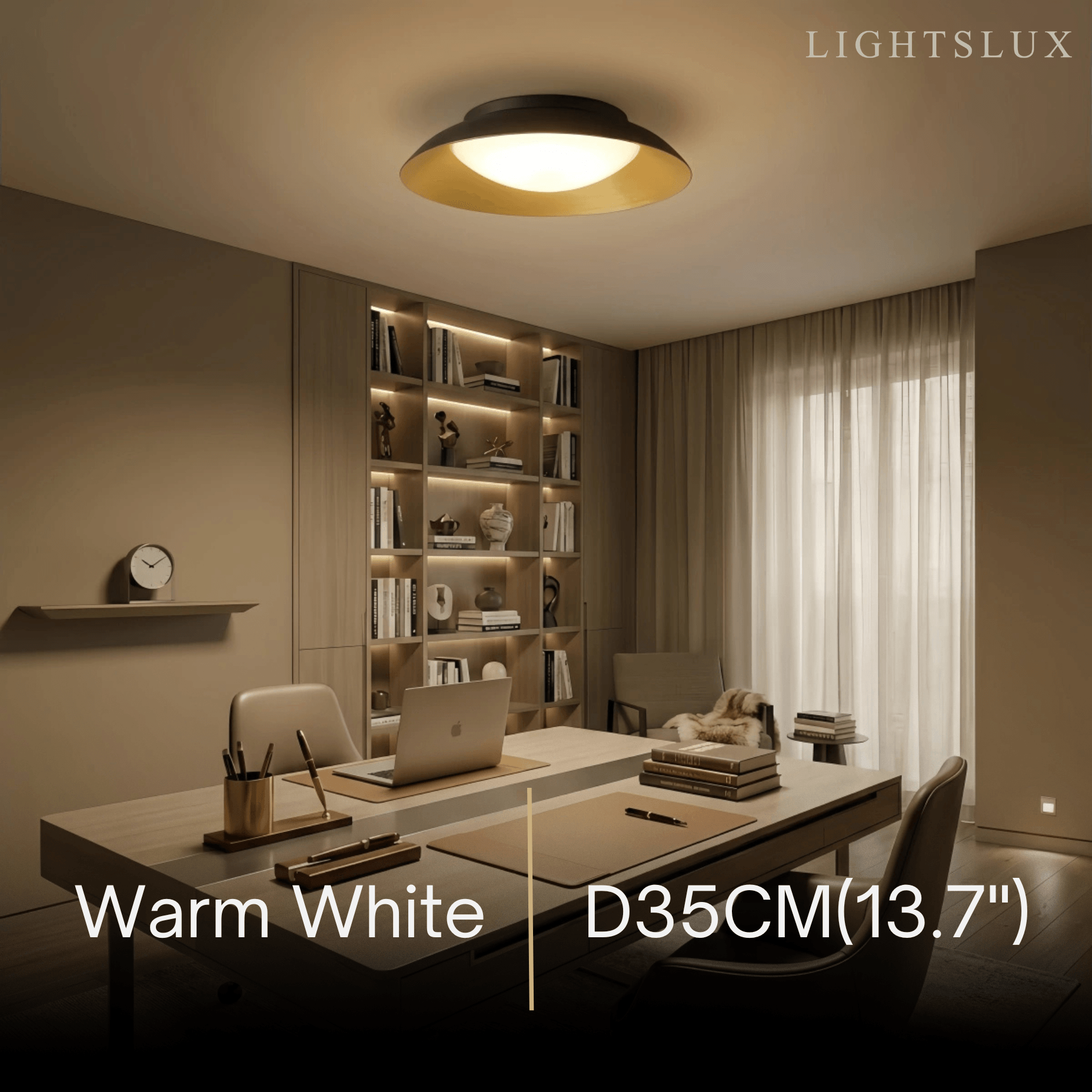 Nordic Dimmable Flush Mount Ceiling Light – Round Metal & Brass for Bedroom - Flindria
