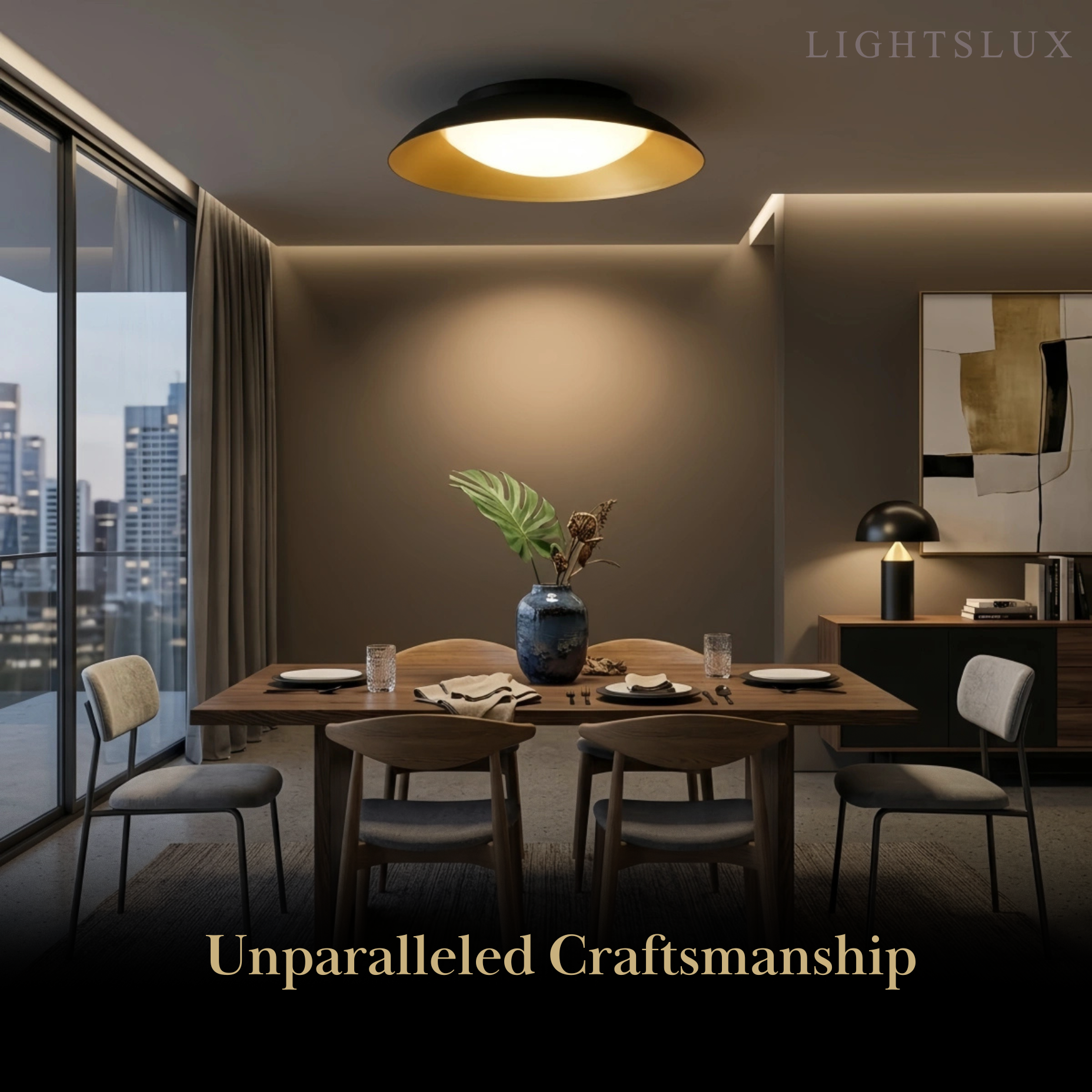 Nordic Dimmable Flush Mount Ceiling Light – Round Metal & Brass for Bedroom - Flindria