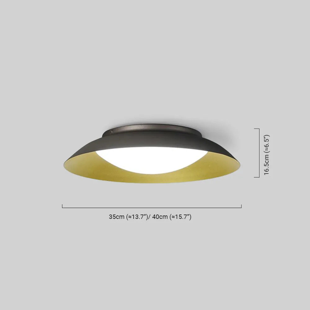Nordic Dimmable Flush Mount Ceiling Light – Round Metal & Brass for Bedroom - Flindria
