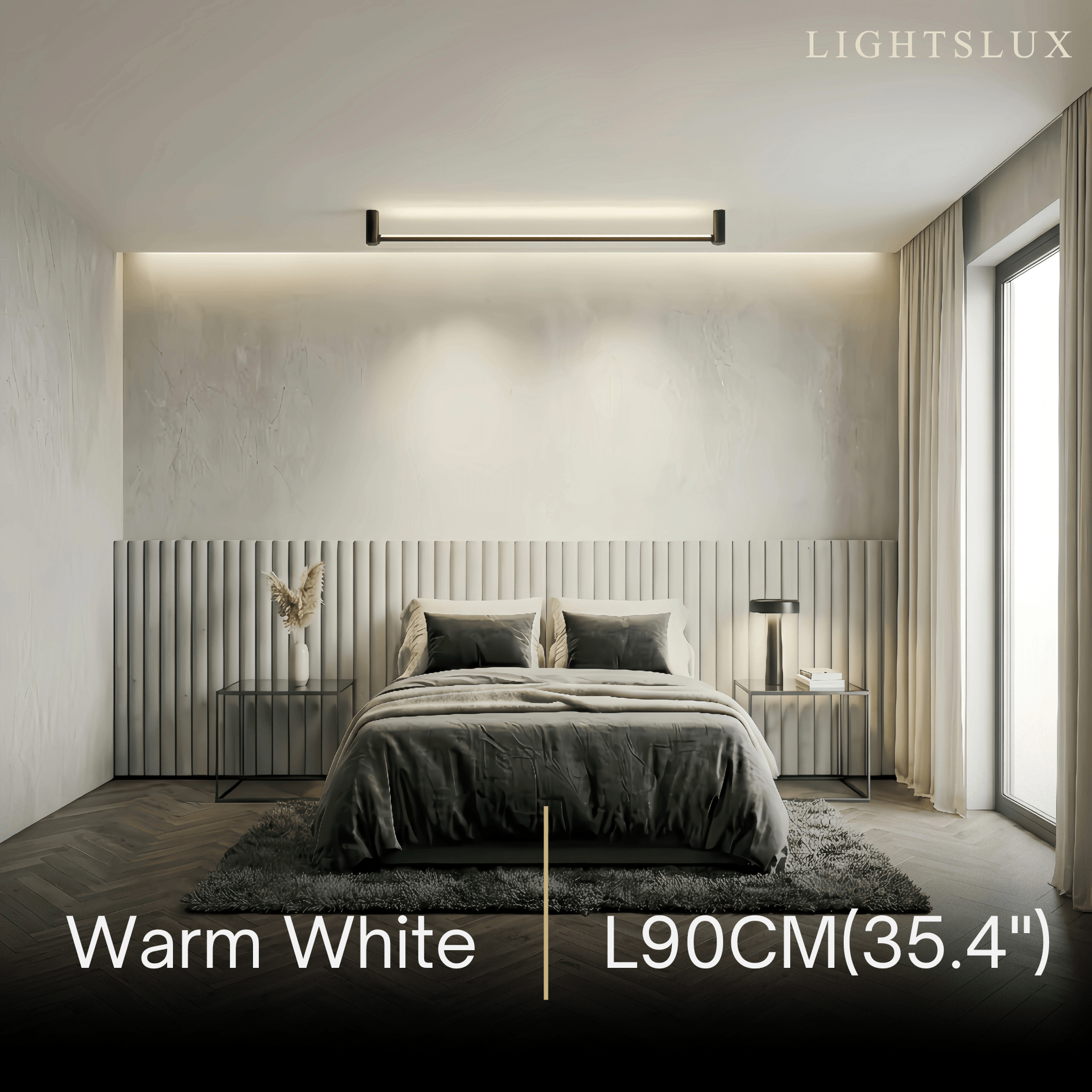 Modern Linear Ceiling Light - Black Metal / Acrylic for Living Room - Flindria