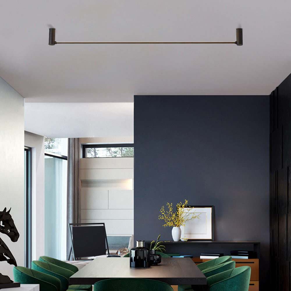 Modern Linear Ceiling Light - Black Metal / Acrylic for Living Room - Flindria
