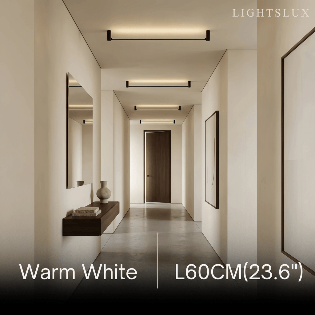 Modern Linear Ceiling Light - Black Metal / Acrylic for Living Room - Flindria