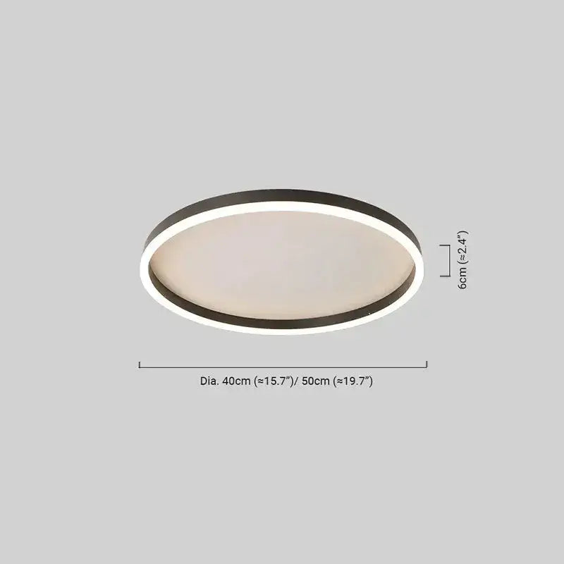 Modern Ring Flush Mount Ceiling Light – Black Metal Lamp Bedroom - Flindria