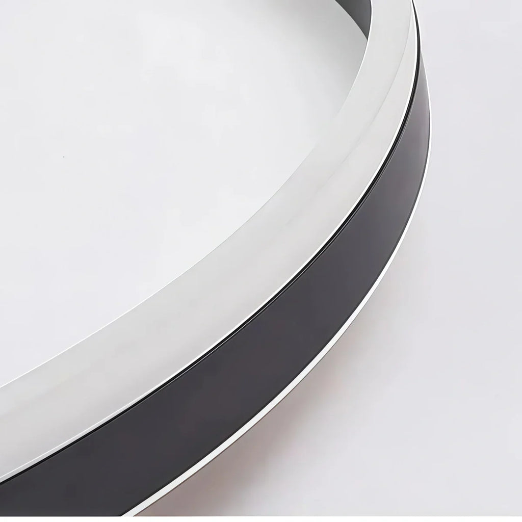 Modern Ring Flush Mount Ceiling Light – Black Metal Lamp Bedroom - Flindria
